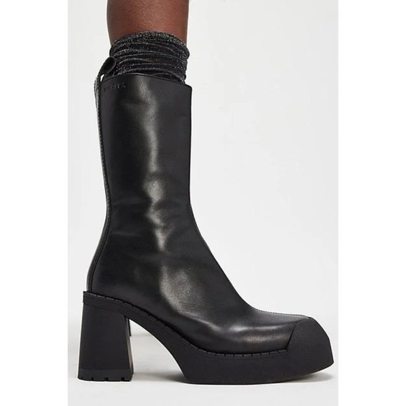 Miista Shoes - New Miista E8 Sibylle Boots Black Leather Platform US 6.5 // EUR 37